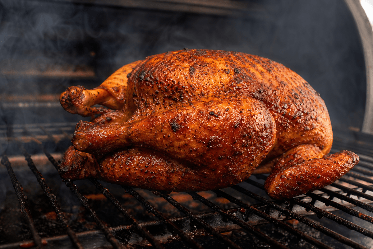 Poulet fumé entier : réussir une peau croustillante au fumoir
