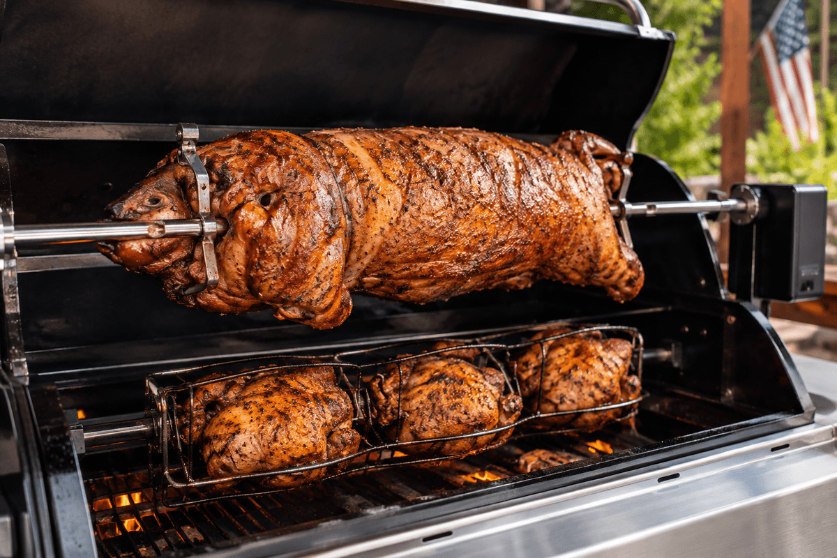 Tourne-broche barbecue : choisir, équilibrer et bien cuire